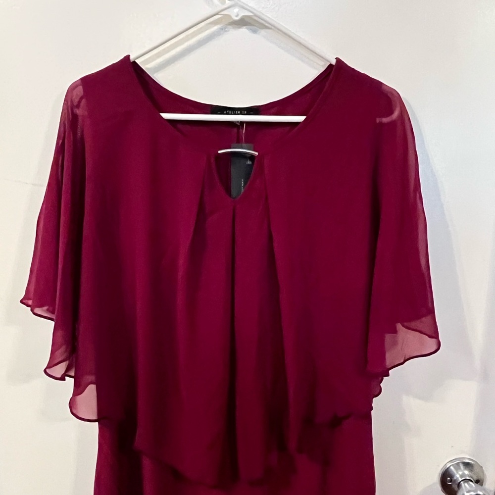 Beautiful airy burgundy blouse
